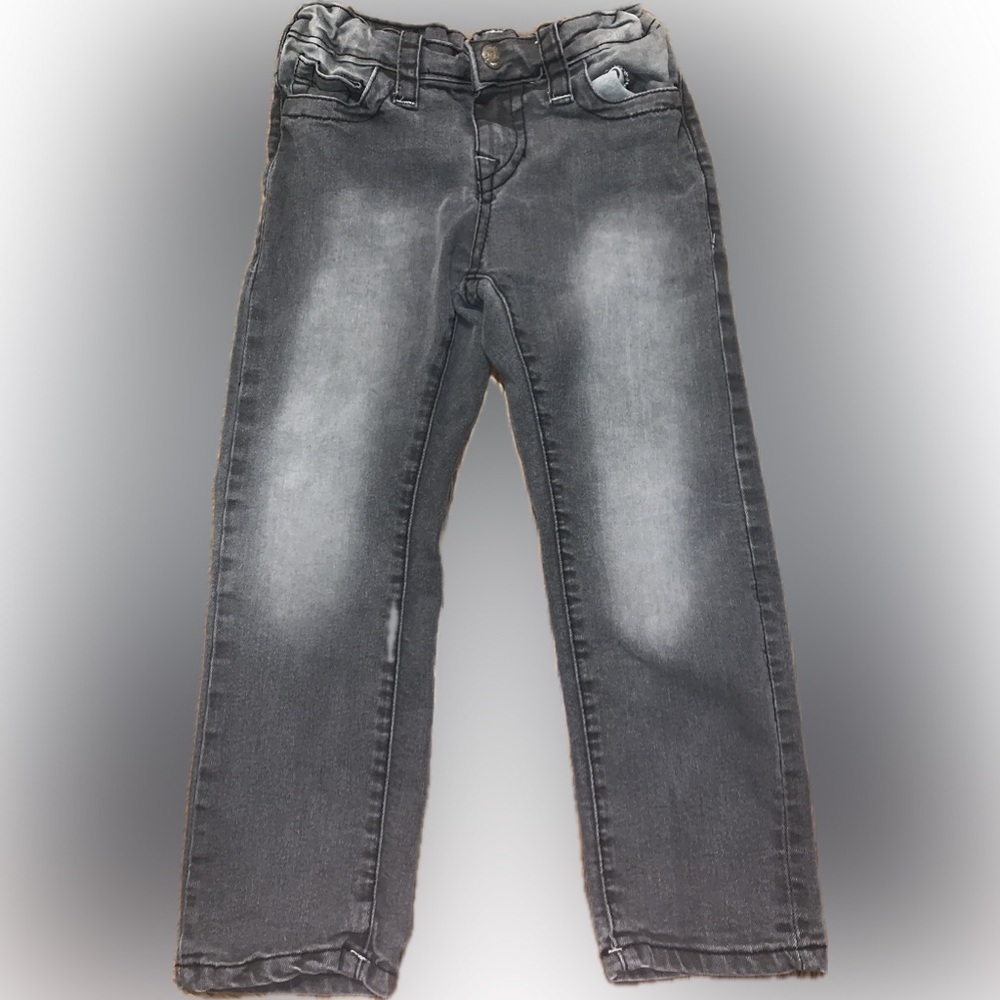 True Religion Gray Distressed Toddler Kids Jeans Pants Adustable Waist 5 - Picture 5 of 6